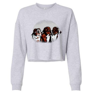 Australian Shepherd Dogs Cropped Pullover Crew