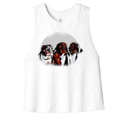 Australian Shepherd Dogs Women's Racerback Cropped Tank