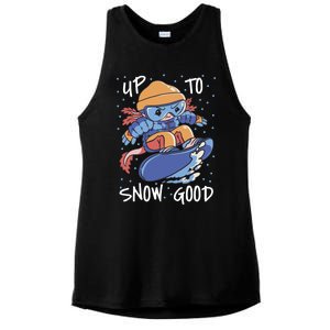 Axolotl Up To Snow Good Pun Snowboarding Axolotl Great Gift Ladies PosiCharge Tri-Blend Wicking Tank