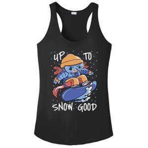 Axolotl Up To Snow Good Pun Snowboarding Axolotl Great Gift Ladies PosiCharge Competitor Racerback Tank