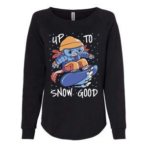 Axolotl Up To Snow Good Pun Snowboarding Axolotl Great Gift Womens California Wash Sweatshirt