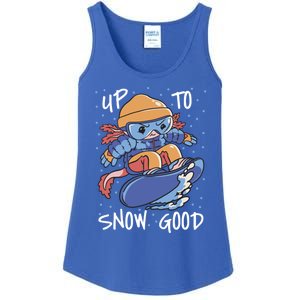 Axolotl Up To Snow Good Pun Snowboarding Axolotl Great Gift Ladies Essential Tank