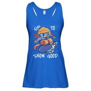 Axolotl Up To Snow Good Pun Snowboarding Axolotl Great Gift Ladies Essential Flowy Tank