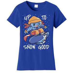 Axolotl Up To Snow Good Pun Snowboarding Axolotl Great Gift Women's T-Shirt