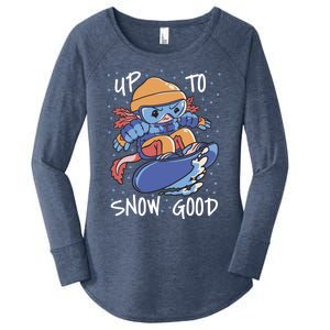 Axolotl Up To Snow Good Pun Snowboarding Axolotl Great Gift Women's Perfect Tri Tunic Long Sleeve Shirt