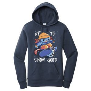 Axolotl Up To Snow Good Pun Snowboarding Axolotl Great Gift Women's Pullover Hoodie