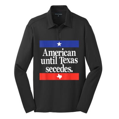 American Until Texas Secedes Silk Touch Performance Long Sleeve Polo