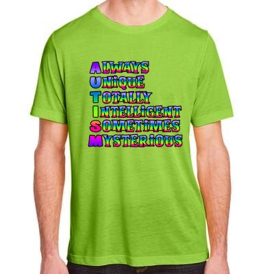 Always Unique Totally Intelligent Sometimes Mysterious Autism Awareness Adult ChromaSoft Performance T-Shirt