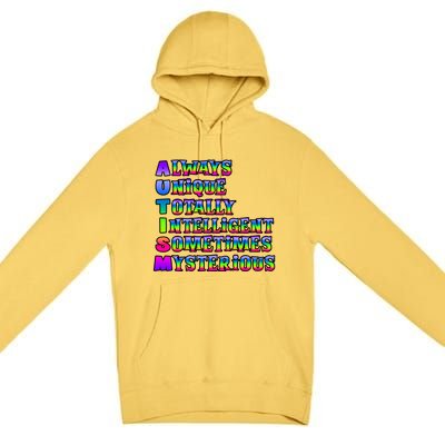 Always Unique Totally Intelligent Sometimes Mysterious Autism Awareness Premium Pullover Hoodie