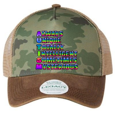 Always Unique Totally Intelligent Sometimes Mysterious Autism Awareness Legacy Tie Dye Trucker Hat