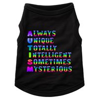 Always Unique Totally Intelligent Sometimes Mysterious Autism Awareness Doggie Tank