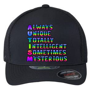 Always Unique Totally Intelligent Sometimes Mysterious Autism Awareness Flexfit Unipanel Trucker Cap