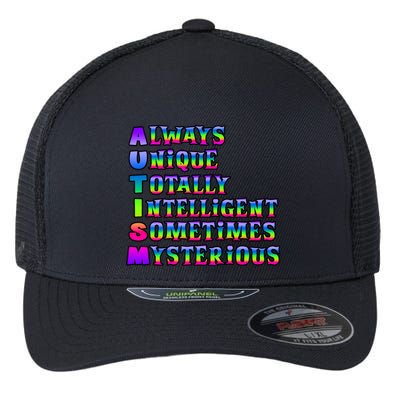 Always Unique Totally Intelligent Sometimes Mysterious Autism Awareness Flexfit Unipanel Trucker Cap