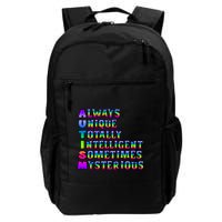 Always Unique Totally Intelligent Sometimes Mysterious Autism Awareness Backpack