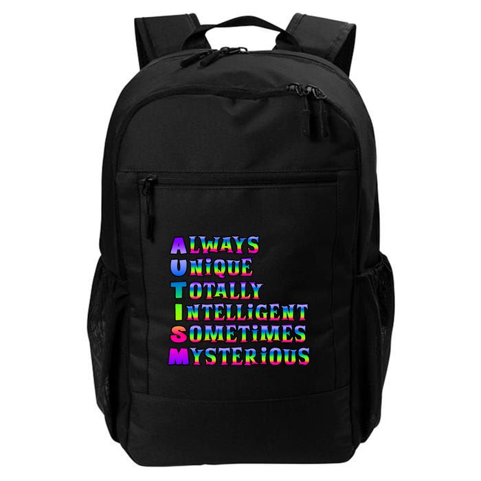 Always Unique Totally Intelligent Sometimes Mysterious Autism Awareness Backpack