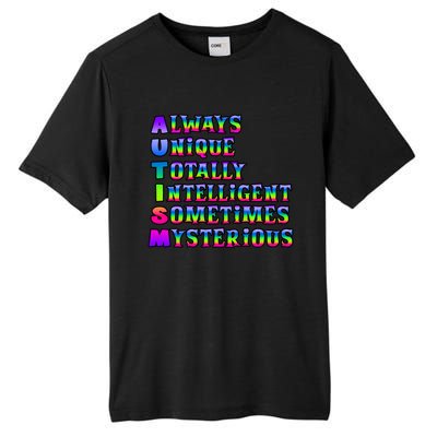 Always Unique Totally Intelligent Sometimes Mysterious Autism Awareness Tall Fusion ChromaSoft Performance T-Shirt