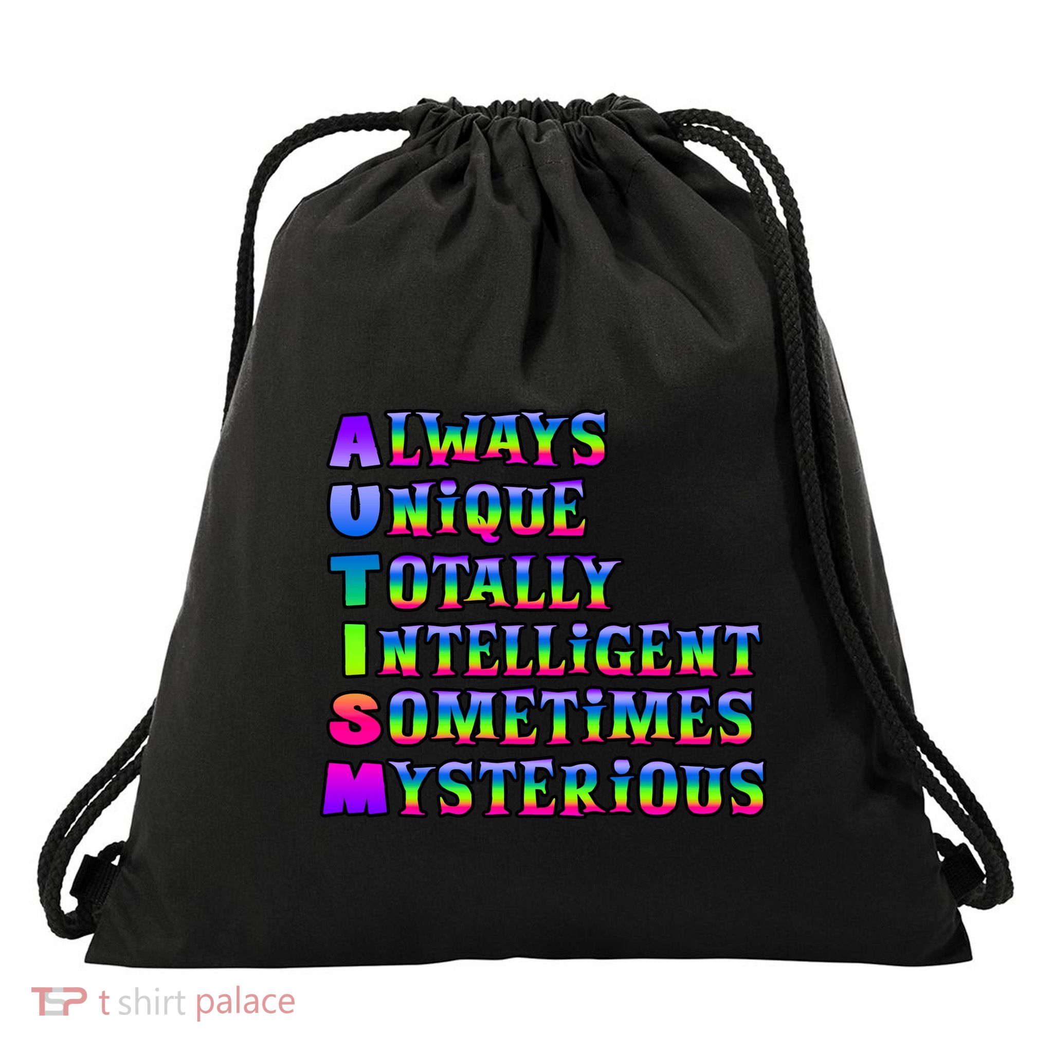 Always Unique Totally Intelligent Sometimes Mysterious Autism Awareness Drawstring Bag