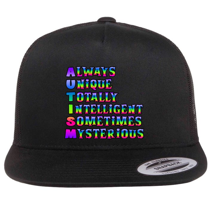 Always Unique Totally Intelligent Sometimes Mysterious Autism Awareness Flatbill Hat