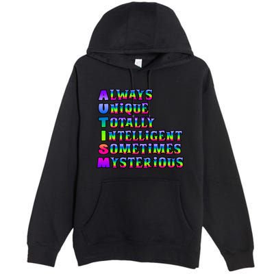 Always Unique Totally Intelligent Sometimes Mysterious Autism Awareness Premium Pullover Hoodie