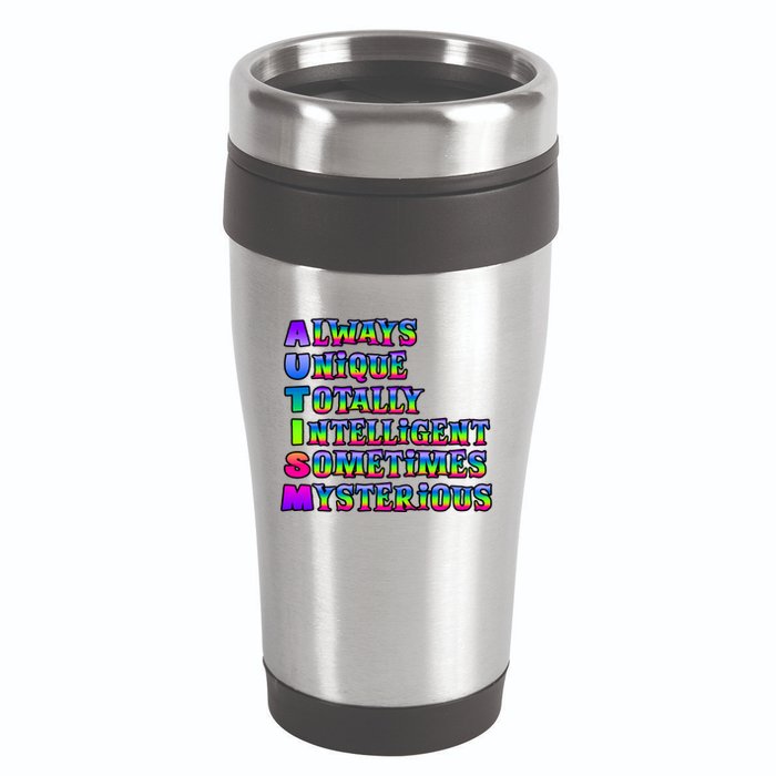 Always Unique Totally Intelligent Sometimes Mysterious Autism Awareness 16oz Travel Tumbler