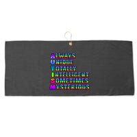 Always Unique Totally Intelligent Sometimes Mysterious Autism Awareness Large Microfiber Waffle Golf Towel