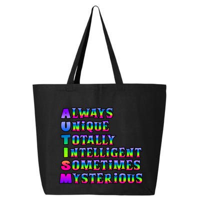 Always Unique Totally Intelligent Sometimes Mysterious Autism Awareness 25L Jumbo Tote