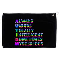 Always Unique Totally Intelligent Sometimes Mysterious Autism Awareness Grommeted Golf Towel
