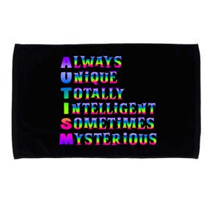 Always Unique Totally Intelligent Sometimes Mysterious Autism Awareness Microfiber Hand Towel