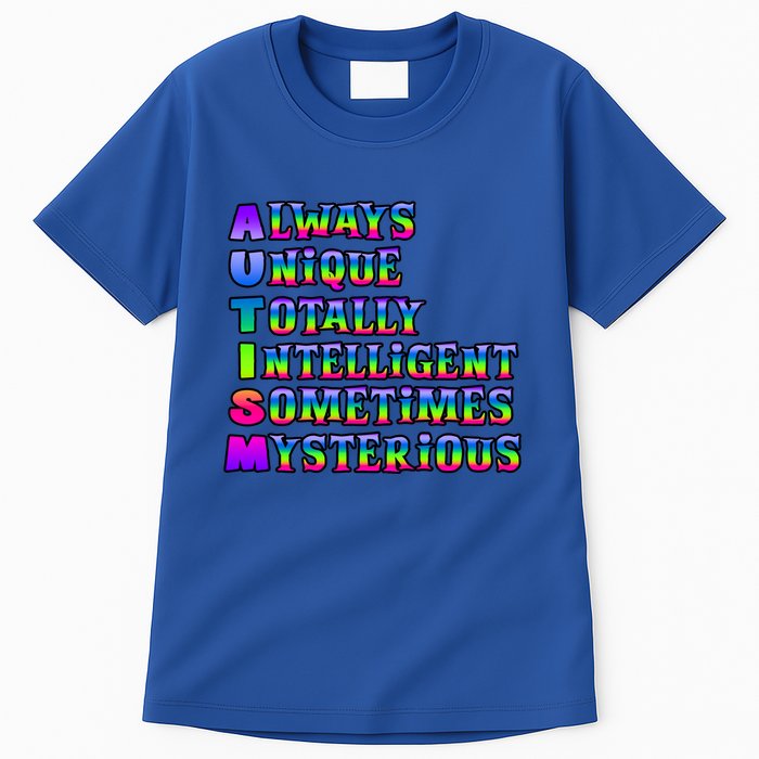 Always Unique Totally Intelligent Sometimes Mysterious Autism Awareness Tall T-Shirt