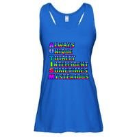 Always Unique Totally Intelligent Sometimes Mysterious Autism Awareness Ladies Essential Flowy Tank