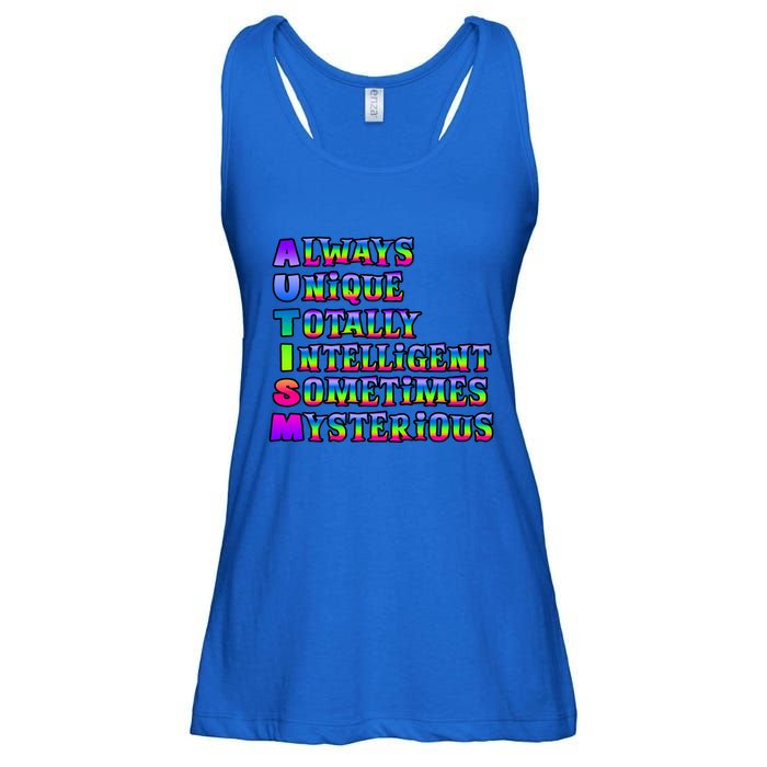 Always Unique Totally Intelligent Sometimes Mysterious Autism Awareness Ladies Essential Flowy Tank