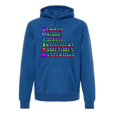 Always Unique Totally Intelligent Sometimes Mysterious Autism Awareness Premium Hoodie