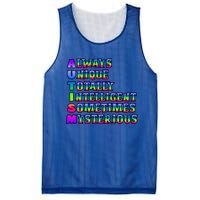 Always Unique Totally Intelligent Sometimes Mysterious Autism Awareness Mesh Reversible Basketball Jersey Tank