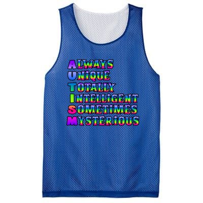 Always Unique Totally Intelligent Sometimes Mysterious Autism Awareness Mesh Reversible Basketball Jersey Tank