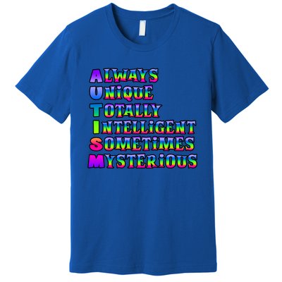 Always Unique Totally Intelligent Sometimes Mysterious Autism Awareness Premium T-Shirt