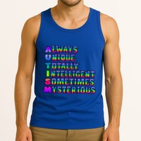 Always Unique Totally Intelligent Sometimes Mysterious Autism Awareness Tank Top