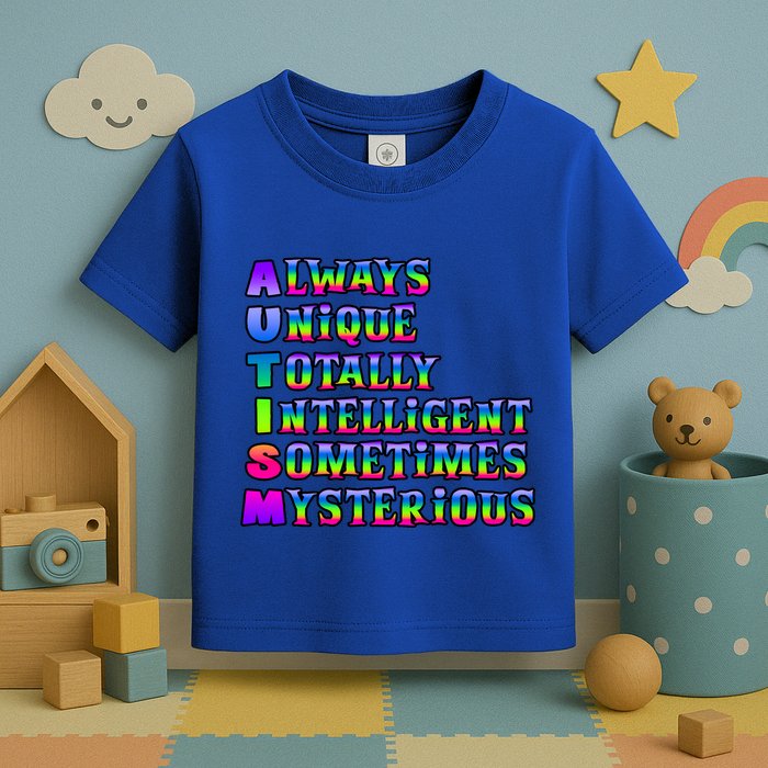 Always Unique Totally Intelligent Sometimes Mysterious Autism Awareness Toddler T-Shirt