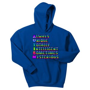 Always Unique Totally Intelligent Sometimes Mysterious Autism Awareness Kids Hoodie