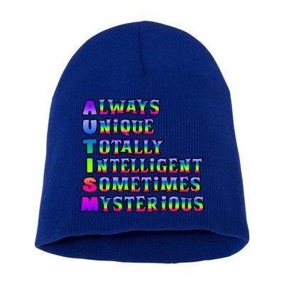 Always Unique Totally Intelligent Sometimes Mysterious Autism Awareness Short Acrylic Beanie