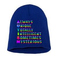 Always Unique Totally Intelligent Sometimes Mysterious Autism Awareness Short Acrylic Beanie