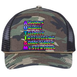 Always Unique Totally Intelligent Sometimes Mysterious Autism Awareness Retro Rope Trucker Hat Cap