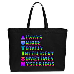 Always Unique Totally Intelligent Sometimes Mysterious Autism Awareness Cotton Canvas Jumbo Tote