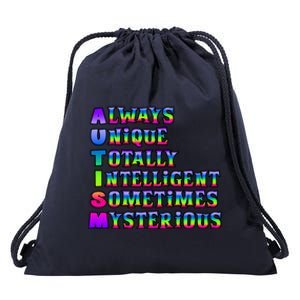 Always Unique Totally Intelligent Sometimes Mysterious Autism Awareness Drawstring Bag