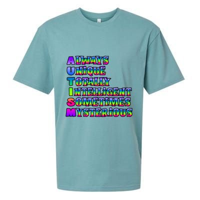 Always Unique Totally Intelligent Sometimes Mysterious Autism Awareness Sueded Cloud Jersey T-Shirt