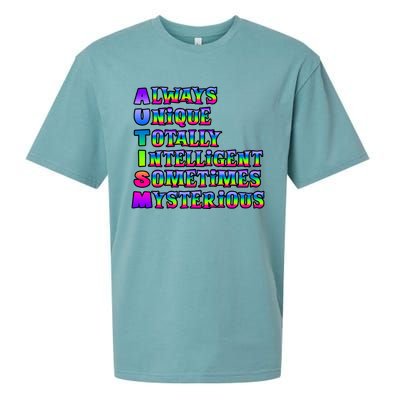 Always Unique Totally Intelligent Sometimes Mysterious Autism Awareness Sueded Cloud Jersey T-Shirt