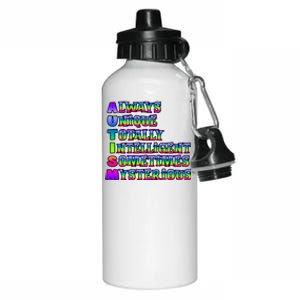 Always Unique Totally Intelligent Sometimes Mysterious Autism Awareness Aluminum Water Bottle