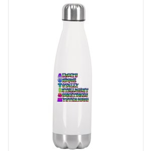 Always Unique Totally Intelligent Sometimes Mysterious Autism Awareness Stainless Steel Insulated Water Bottle