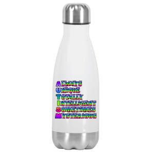 Always Unique Totally Intelligent Sometimes Mysterious Autism Awareness Stainless Steel Insulated Water Bottle