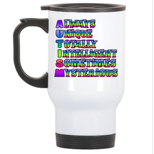 Always Unique Totally Intelligent Sometimes Mysterious Autism Awareness Stainless Steel Travel Mug