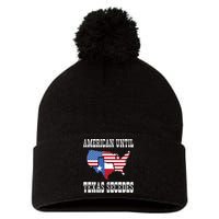 American Until Texas Secedes For Lone Star States Pom Pom 12in Knit Beanie